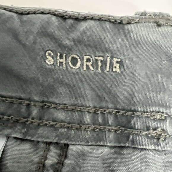 American Eagle Super Stretch Shortie Shorts Size 10 Solid Gray Pockets Zipper - Picture 5 of 12
